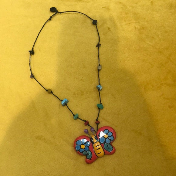 Mexican Handmade Talavera Butterfly Nexklace